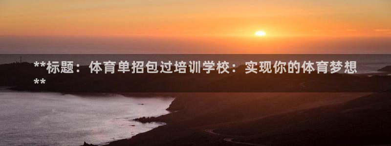 耀世平臺(tái)遇 411o31 平臺(tái)：**標(biāo)題：體育單招包